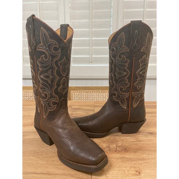 Shyanne Women's Jesse Performance Western Boots Brown Leather 8 NWT Square Toe - Picture 10 of 16
